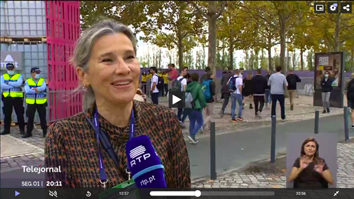 Silvia Triboni na Websummit a ser entrevistada para RTP Fonte: DR