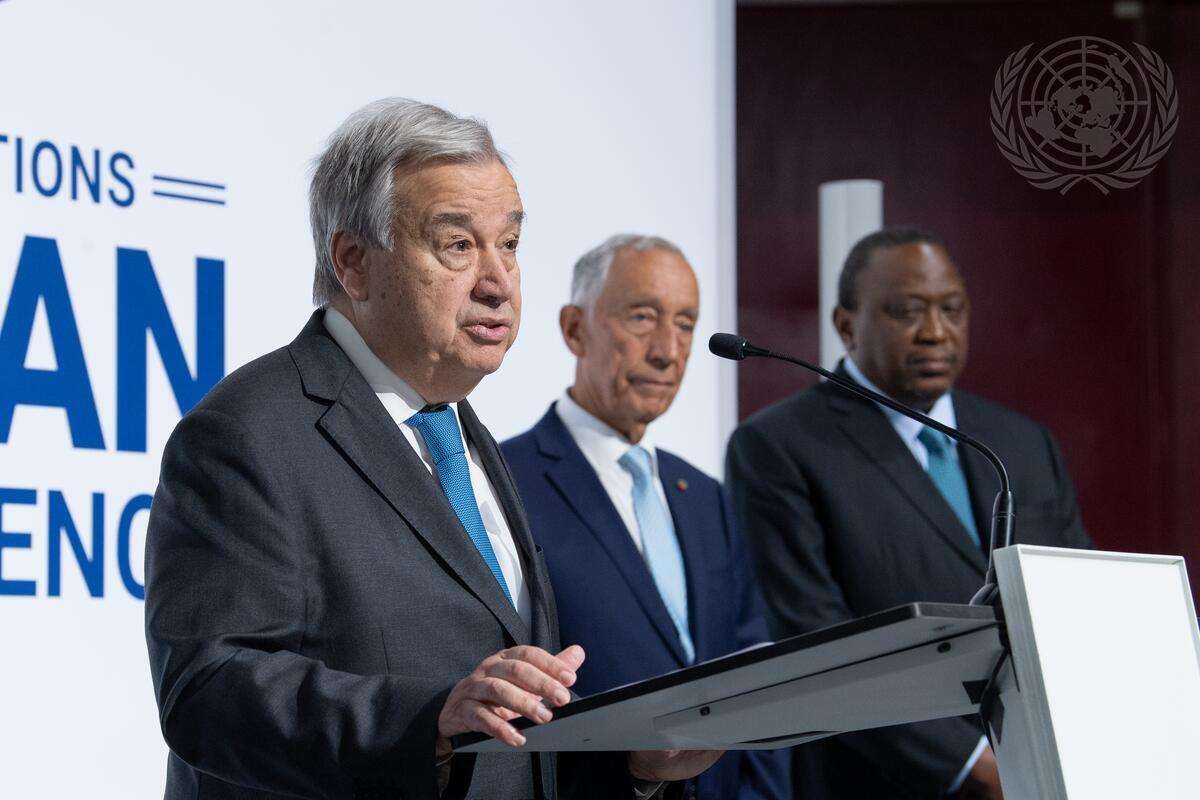 António Guterres na Conferência dos Oceanos da ONU de 2022. Fonte: UN Photo/Eskinder Debebe